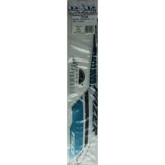 Kit Adesivo Jogo Faixas Yamaha Fazer 150 2019 Cor Preta Foto 1