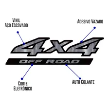 Kit Adesivo Lateral 4x4 Off Road Nissan Frontier 2005 À 2012 Cor Prata Escovado Foto mini 3