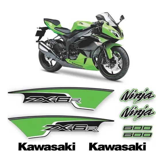Kit Adesivo Lateral Kawasaki Ninja Zx-6r 600 2012 Zx6r Foto 1