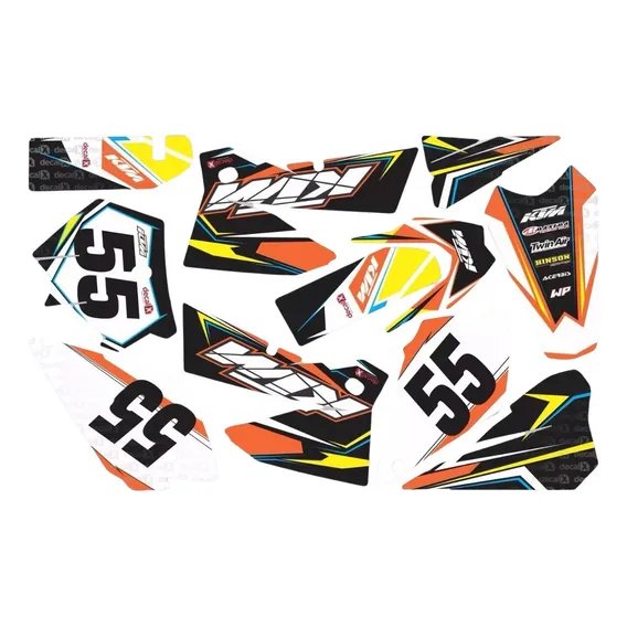 Kit Adesivo Moto Cross Trilha Ktm Exc 2006 0,60mm 3m Mt030 Cor Adesivo Trilha Ktm Foto 1