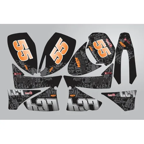 Kit Adesivo Moto Cross Trilha Ktm Lc4 0,20mm Lm048 Cor ADESIVO KTM Foto 1