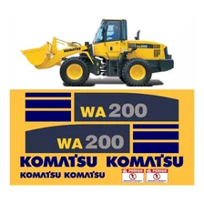 Kit Adesivo Pá Carregadeira Komatsu Wa200 + Etiquetas Mk Cor Pá Carregadeira Wa200 Foto mini 1