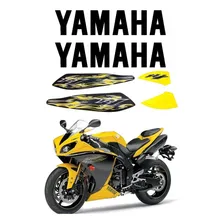 Kit Adesivo Para Yamaha R1 2009 14143 Cor Preto/amarelo Foto mini 1