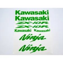 Kit Adesivo Personalizado Moto Kawasaki Zx10r Verde Ca-15697 Foto mini 1
