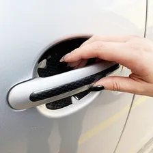 Kit Adesivo Protetor Maçaneta Carro Carbono Preto Resinado Foto mini 3