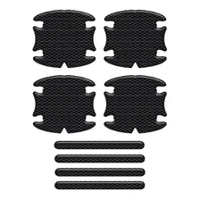 Kit Adesivo Protetor Maçaneta Carro Carbono Preto Resinado Foto mini 1