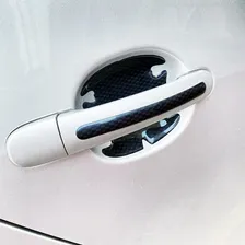 Kit Adesivo Protetor Maçaneta Carro Carbono Preto Resinado Foto mini 2