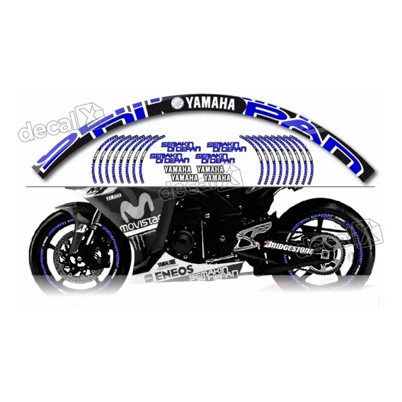 Kit Adesivo Refletivo Roda Aro Moto Compatível Yamaha Fri22 Foto 1