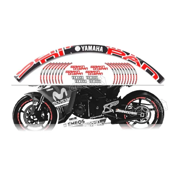 Kit Adesivo Refletivo Roda Moto Aro Compatível Yamaha Fri21 Cor ADESIVO EMBLEMA GRÁFICO MOTO ARO Foto 1