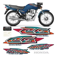 Kit Adesivo Tanque Honda Cg Titan 125 1999 Azul Perolizado Foto mini 1