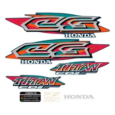 Kit Adesivo Tanque Honda Cg Titan 125 1999 Azul Perolizado Foto mini 2