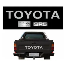 Kit Adesivo Toyota Hilux Tampa Traseira Sr5 Prata Kit05 Foto mini 1