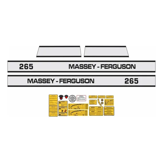 Kit Adesivo Trator Massey Ferguson Mf 265 + Etiquetas Mk Foto 1