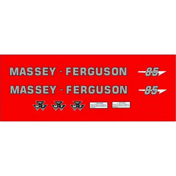 Kit Adesivo Trator Massey Ferguson Mf 85 + Etiquetas 01 Mk Cor Padrão Foto 1