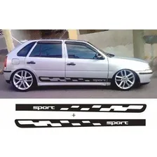 Kit Adesivo Vw Gol G3 G4 G5 G6 4 Portas Faixa Lateral Tuning Cor Preto Foto mini 1