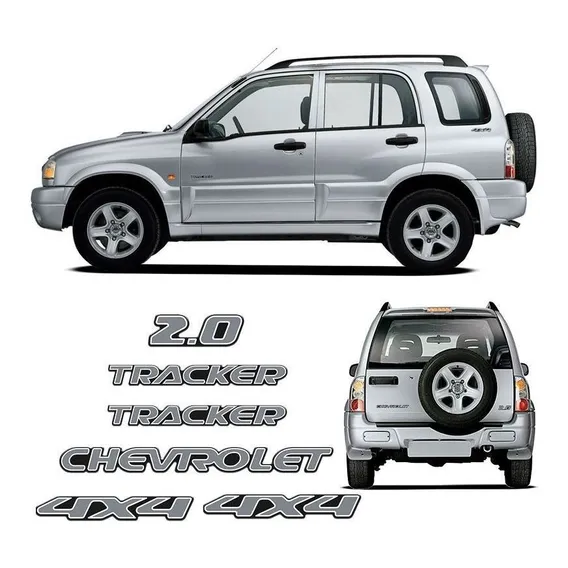 Kit Adesivos Chevrolet Tracker 06/09 2.0 4x4 Prata Resinado Foto 1