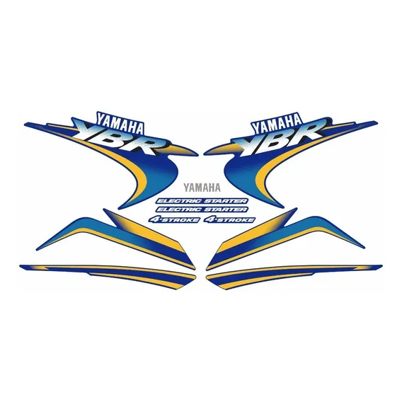 Kit Adesivos Compativeis Yamaha Ybr 125 2000 Azul 00701 Foto 1