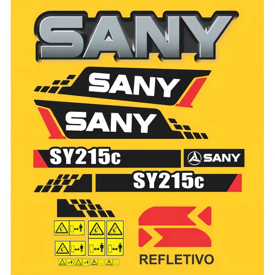 Kit Adesivos Compatível Com Escavadeira Sany Sy210c Foto 1