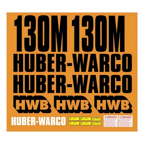 Kit Adesivos Compatível Com Motoniveladora Huber Warco 130m Cor ADESIVO MOTONIVELADORA 130M Foto 1