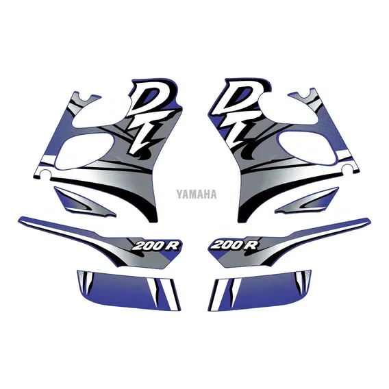 Kit Adesivos Compatível Com Yamaha Dt200r 2000 Azul 00687 Foto 1