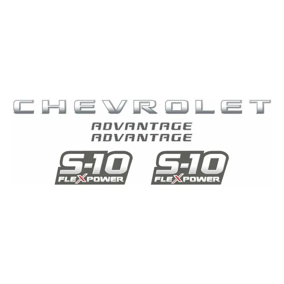Kit Adesivos Compatível S10 Advantage + Faixa Chevrolet R724 Cor Grafite Foto 1
