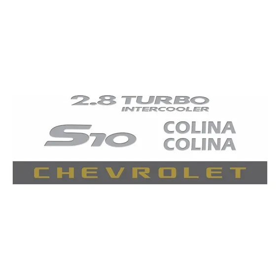 Kit Adesivos Compatível S10 Colina 2.8 Turbo Resinados R764 Foto 1