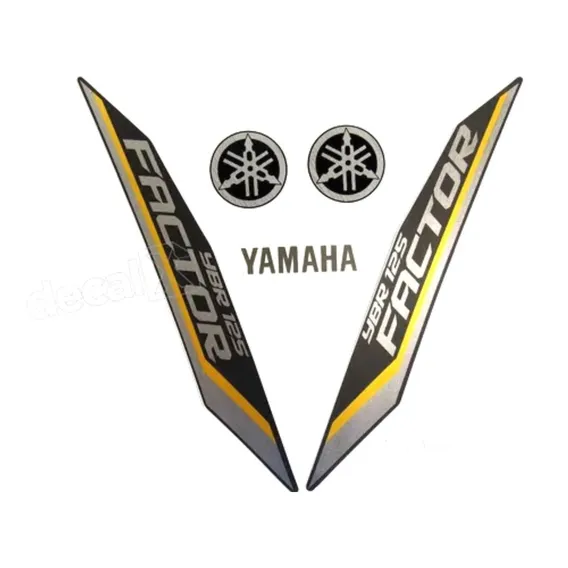 Kit Adesivos CompatÃvel Ybr 125 Factor 2012 Preta 10445 Cor YAMAHA YBR 125 FACTOR 2012 PRETA Foto 1