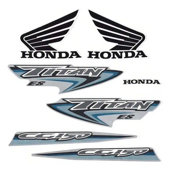 Kit Adesivos Completo Honda Cg Titan 150 Es 2007 Cor Prata Cor Prata 2007 es Foto 1