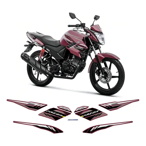 Kit Adesivos Completo Yamanha Fazer Ys 150 2016 Sed Vermelha Foto 1