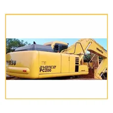 Kit Adesivos Escavadeira Komatsu Pc200 Avance + Etiqueta Mk Cor PRETO BRILHO Foto mini 3