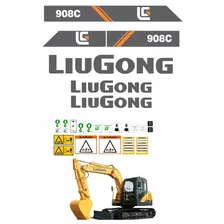 Kit Adesivos Escavadeira Liugong 908c Ca-00452 Mq Cor Foto mini 1