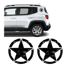 Kit Adesivos Estrela Militar Corroída Jeep Renegade Preto Foto mini 1