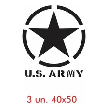 Kit Adesivos Estrela Militar U.s. Army Jeep Willys Cherokee Renegade Ad44 Cor Preto Foto mini 2
