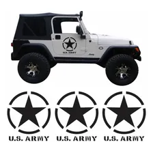Kit Adesivos Estrela Militar U.s. Army Jeep Willys Cherokee Renegade Ad44 Cor Preto Foto mini 1