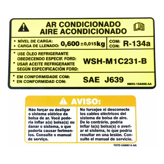 Kit Adesivos Etiqueta Motor Ford Focus 2009 A 2013 Foto 1