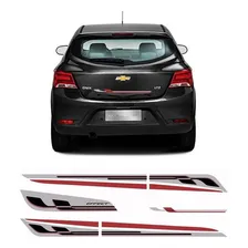Kit Adesivos Faixa Lateral Cap么 Traseira Para Effect Onix 2014 2015 2016 Preto Sportinox Foto mini 2