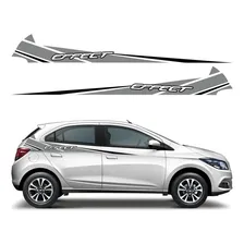 Kit Adesivos Faixa Lateral Chevrolet Onix Effect Ca-13684 Cor Cinza/Preto Foto  mini 1