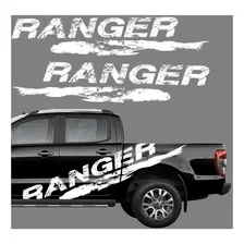 Kit Adesivos Faixa Lateral Ford Ranger Cor Branco Foto mini 1