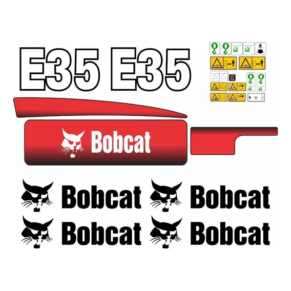 Kit Adesivos Faixa Mini Escavadeira Bobcat E35 Etiquetas Cor ADESIVO MINI ESCAVADEIRA BOBCAT E35 Foto 1