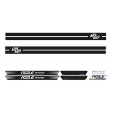 Kit Adesivos Faixa Soleira Para Chevrolet Agile Sport Cor Preto Foto mini 2