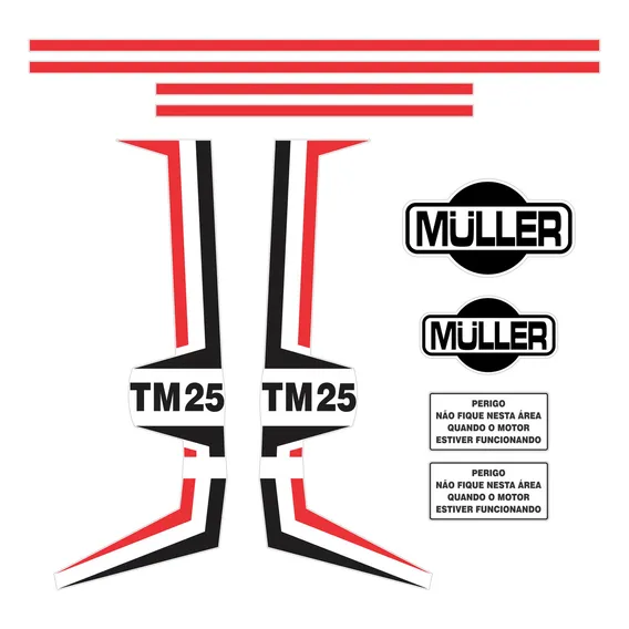 Kit Adesivos Faixas Adesivas Emblemas Trator Muller Tm25 Foto 1