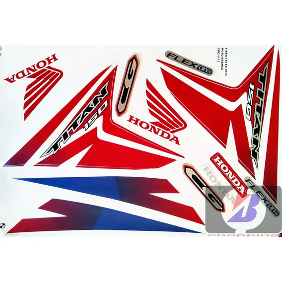 Kit Adesivos Faixas Cg Titan 150 Ex 2015 Branca Jogo Adesivo Cor Branco Foto 1