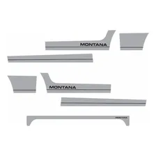 Kit Adesivos Faixas Laterais Para Chevrolet Montana 19356 Cor Prata Foto mini 2