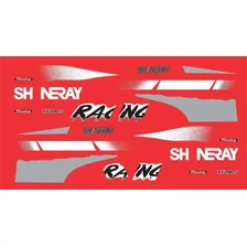 Kit Adesivos Faixas Moto Para Shineray Xy 200 Vermelha 18786 Cor Branco Cinza Foto mini 2