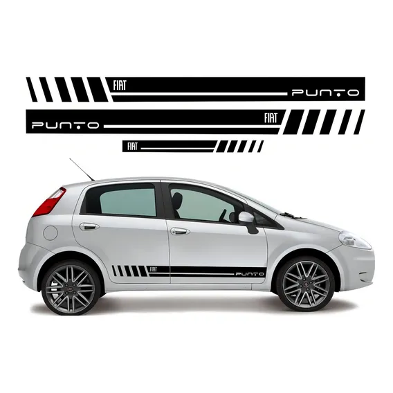 Kit Adesivos Faixas Tunning Compatível Fiat Punto Ref202603 Foto 1