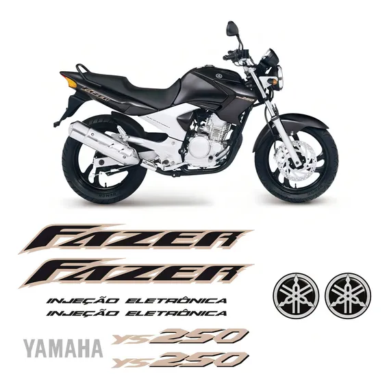 Kit Adesivos Fazer 250 Ys 2007 Moto Yamaha + Logo Emblemas Foto 1