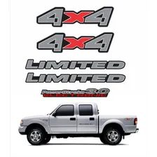 Kit Adesivos Ford Ranger 2005 2006 3.0 Prata Ca-03162 Foto mini 1