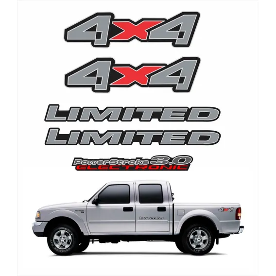 Kit Adesivos Ford Ranger 2005 2006 3.0 Prata Ca-03162 Foto 1