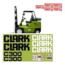 Kit Adesivos Gráfico Empilhadeira Clark C300 + Etiquetas Mk Foto mini 1