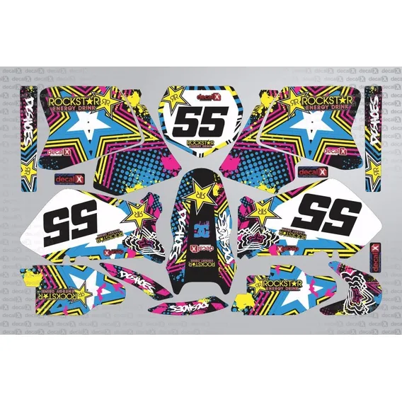Kit Adesivos Gráficos Motocross CompatÃvel Rm 125 01-12 R873 Cor PERSONALIZADO Foto 1